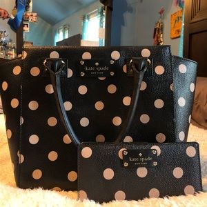 Kate spade purse and wallet, polka dot print.